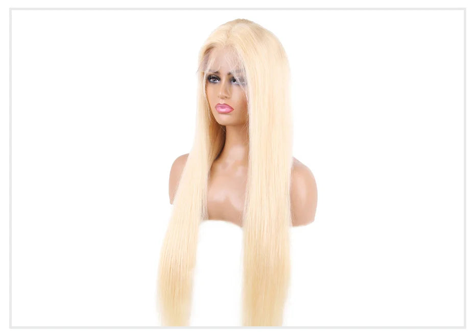 13x4 13x6 360 HD Transparent 613 Honey Blonde Color Lace Front Human Hair Wigs for Women Raw Brazilian Straight Lace Frontal Wig