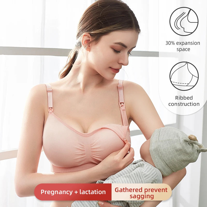 Soutien-gorge d'allaitement grande taille de haute qualité, respirant, sans coutures, push-up, idéal pour les femmes allaitantes.
