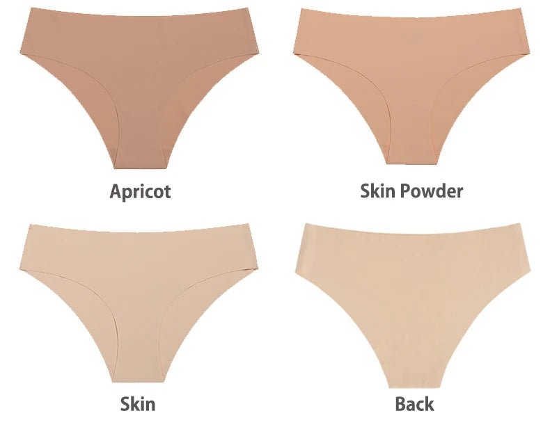 Ensemble de 3 culottes sans coutures pour femme, respirantes, taille basse, sexy, en soie unie, invisibles.