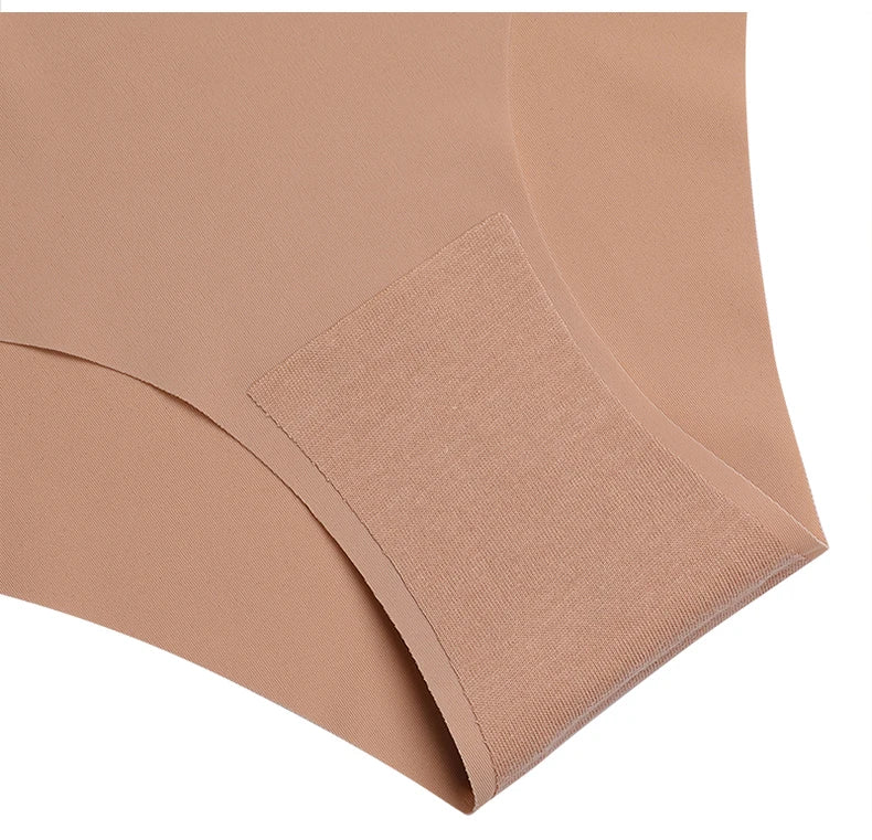 Ensemble de 3 culottes sans coutures pour femme, respirantes, taille basse, sexy, en soie unie, invisibles.