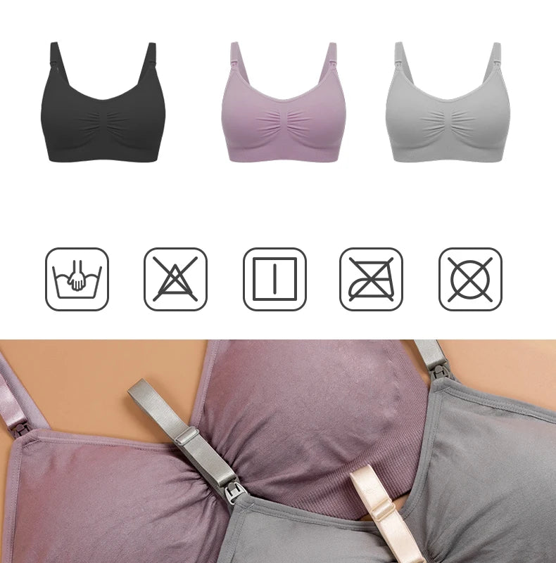Soutien-gorge d'allaitement grande taille de haute qualité, respirant, sans coutures, push-up, idéal pour les femmes allaitantes.