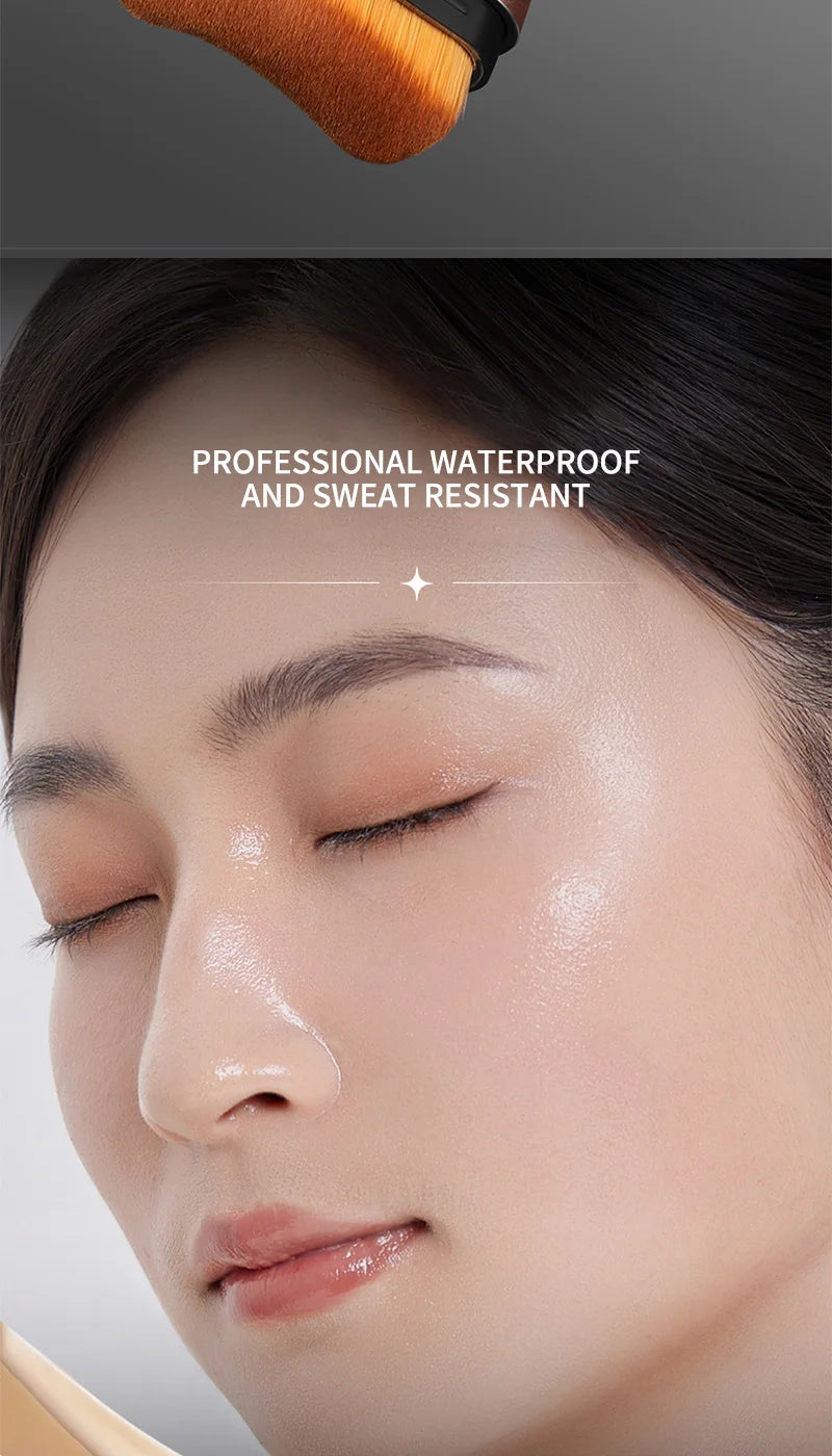 Fond de teint hydratant léger et onctueux, effet naturel, hydratant, brillant, fin et léger, applicateur double tête rotatif pour une utilisation facile, avec son propre pinceau, waterproof, application facile et facile à estomper.