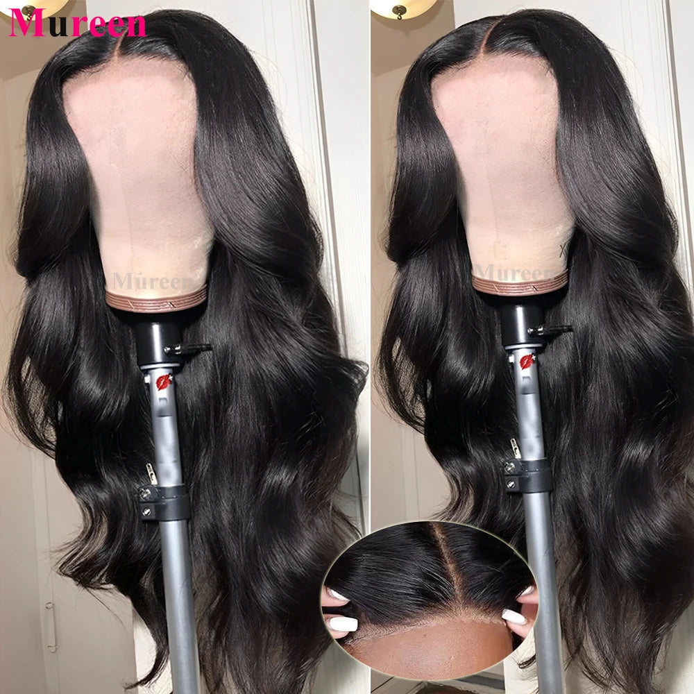 Perruque sans colle, densité 250, cheveux humains pré-épilés, ondulés, avec lace front pour femmes, fermeture en dentelle prédécoupée 4x4.