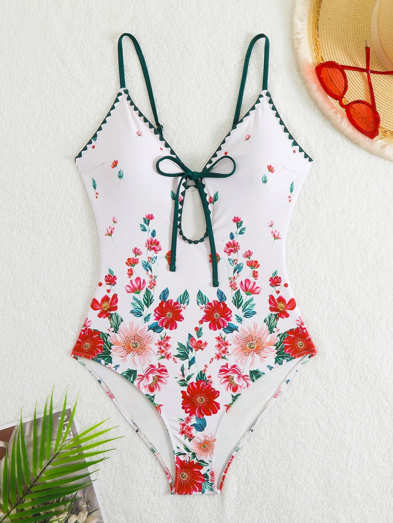 Maillot de bain une pièce imprimé 2026 pour femme, à lacets, body push-up, monokini, tenue de plage d'été