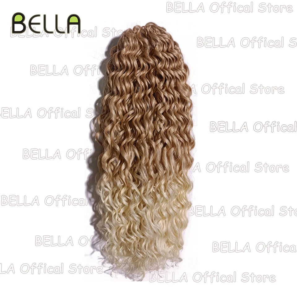 Extensions de cheveux bouclés FASHION IDOL, ondulations profondes, torsades, 50 cm, blond ombré, crochet synthétique.