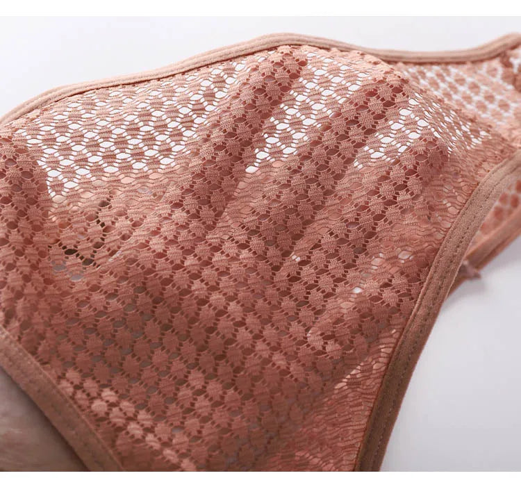 TERMEZY Culotte en dentelle sexy pour femme, taille basse, sous-vêtement transparent, string uni, lingerie douce et séduisante