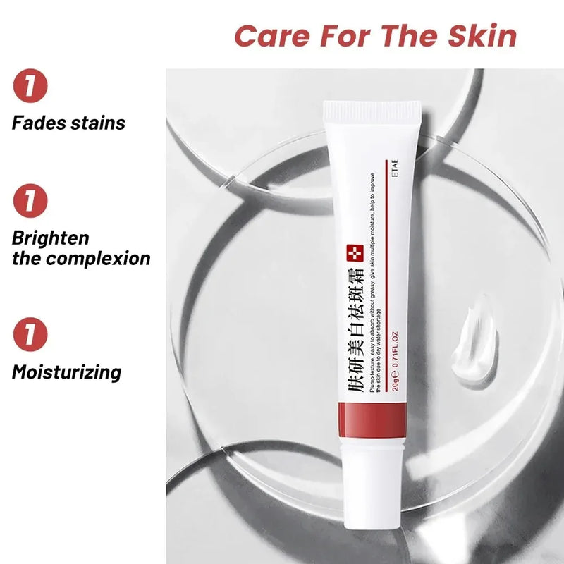 Crème éclaircissante anti-taches de rousseur (1/3/5 pièces) à la niacinamide. Atténue les taches brunes, les taches de rousseur et le vieillissement cutané. Estompe la pigmentation et le mélasma.