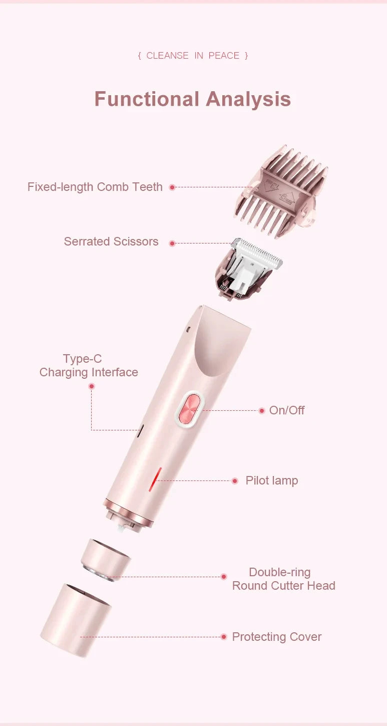 Épilateur corporel pour femme, rasoir électrique pour le visage, la moustache, les jambes, le corps, les aisselles et le maillot. Tondeuse électrique pour le corps et le visage.