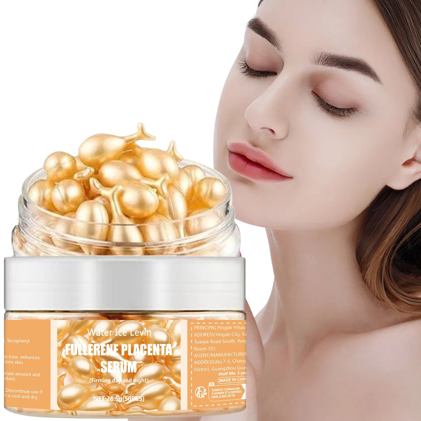50 capsules de sérum au collagène pour le visage, anti-imperfections, anti-acné et anti-rides, raffermissantes et éclaircissantes, à base d'acide hyaluronique. Nouveau soin de la peau.