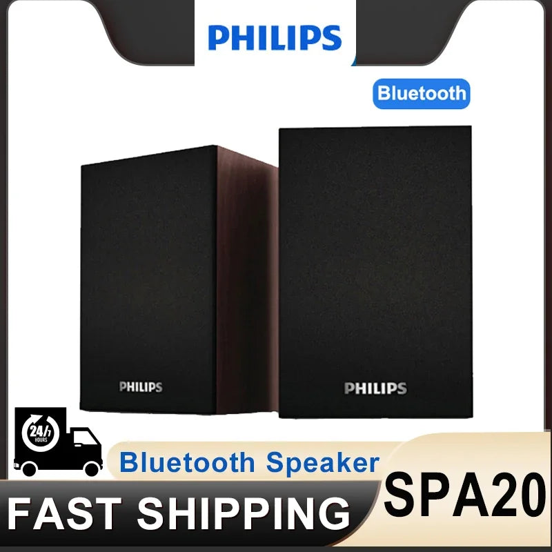 Enceinte Bluetooth Philips SPA20 avec son surround à 360°, stéréo sans fil Bluetooth pour ordinateur portable Macbook