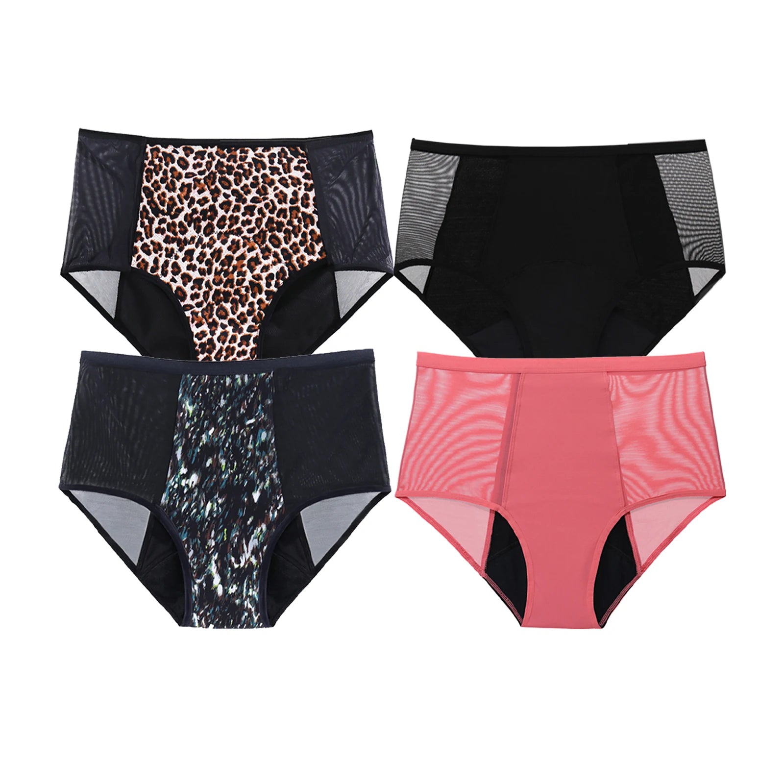 Culottes menstruelles respirantes, 4 couches, anti-fuites, en fibre de bambou, pour flux abondant, absorption rapide.