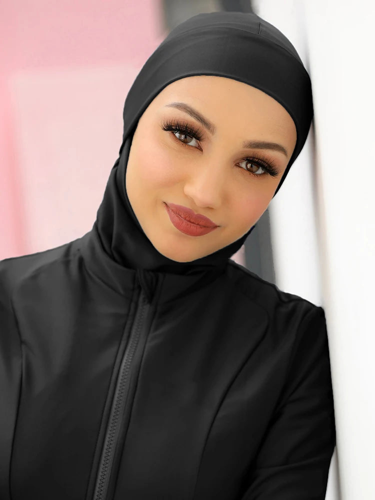 Hijab de bain uni musulman pour femmes, turban instantané pour la plage, séchage rapide, idéal pour l'été.