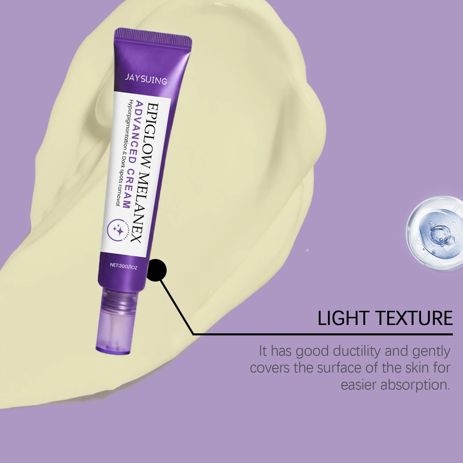 Subtle Glow Velvet Cream Creates a soft-focus effect that visually evens skin tone for a silky, polished appearance