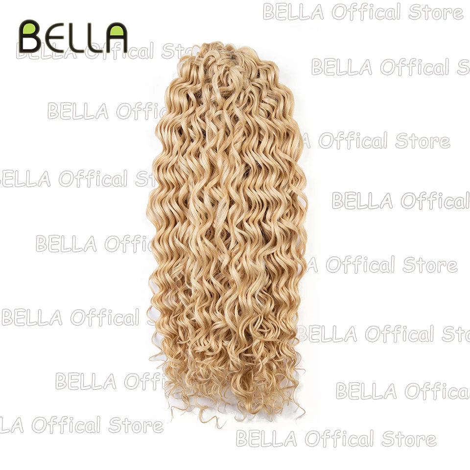 Extensions de cheveux bouclés FASHION IDOL, ondulations profondes, torsades, 50 cm, blond ombré, crochet synthétique.