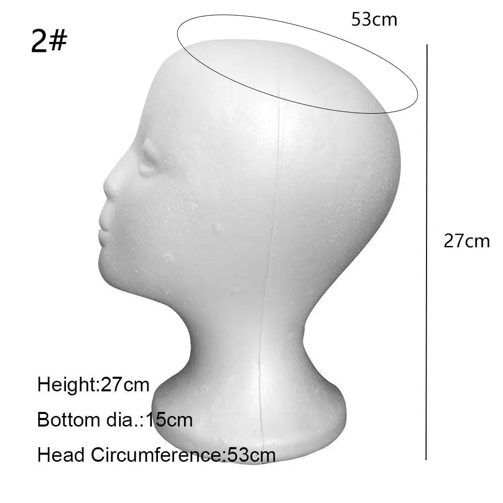 1PC Foam Wig Head Model Mannequin Dummy Wig Glasses Hat Display Stand Rack Hairpieces Stand Holder Female Head Model Wig Display