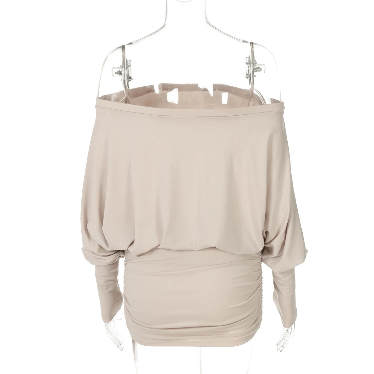 Robe mini Dulzura à épaules dénudées et manches longues, ornée de patchwork froncé, pour femme, tenue sexy, élégante et décontractée idéale pour les soirées et les clubs, printemps-été.