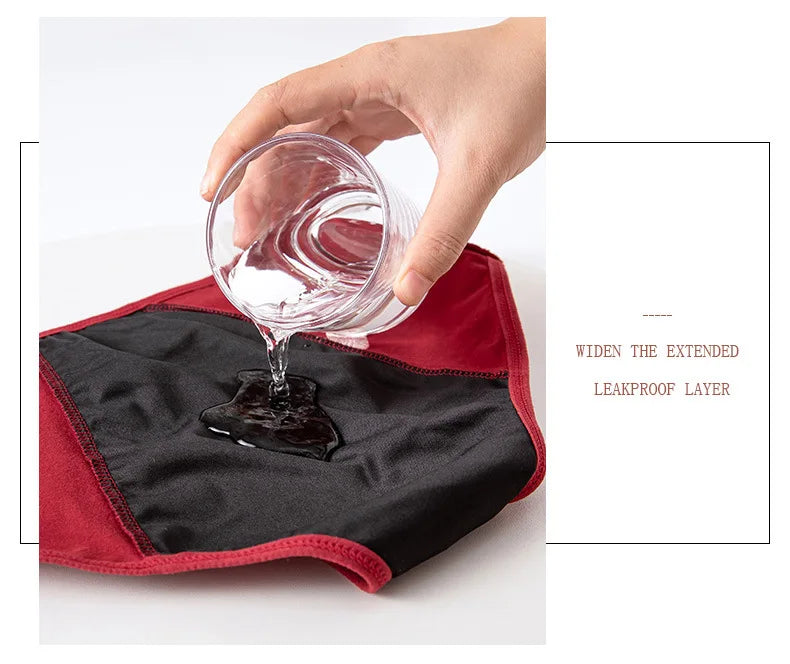Lot de 3 culottes menstruelles pour femmes, anti-fuites, en coton, absorbantes, physiologiques, pour les règles.