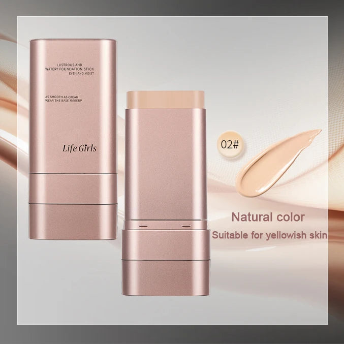 Fond de teint stick double embout Life Girls Watery avec pinceau, maquillage naturel longue tenue et impeccable pour le visage