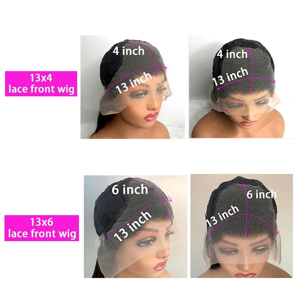 Perruque frontale Deep Wave 13x6 en dentelle HD, cheveux brésiliens, ligne de cheveux naturelle pré-épilée, perruque en cheveux humains avec lace front de 40 pouces.