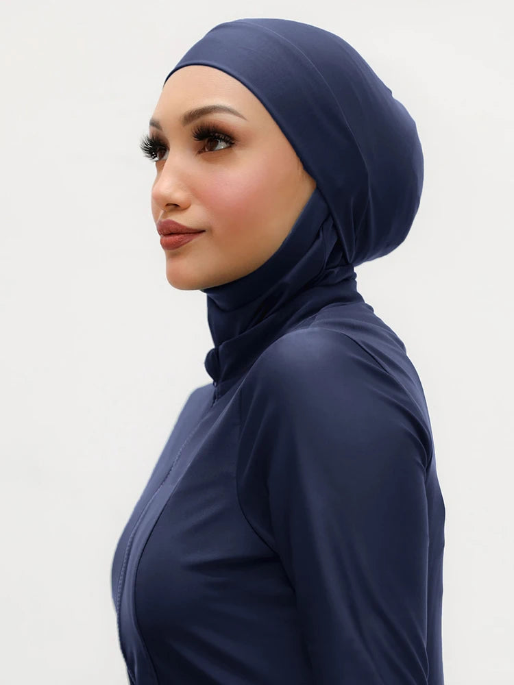 Hijab de bain uni musulman pour femmes, turban instantané pour la plage, séchage rapide, idéal pour l'été.