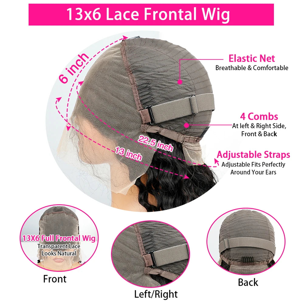 Perruque en cheveux humains pré-épilés, densité 200, 13x4 ou 13x6, lace frontale 360 HD transparente, longueur 40 ou 46 pouces, lisse, closure 5x5.