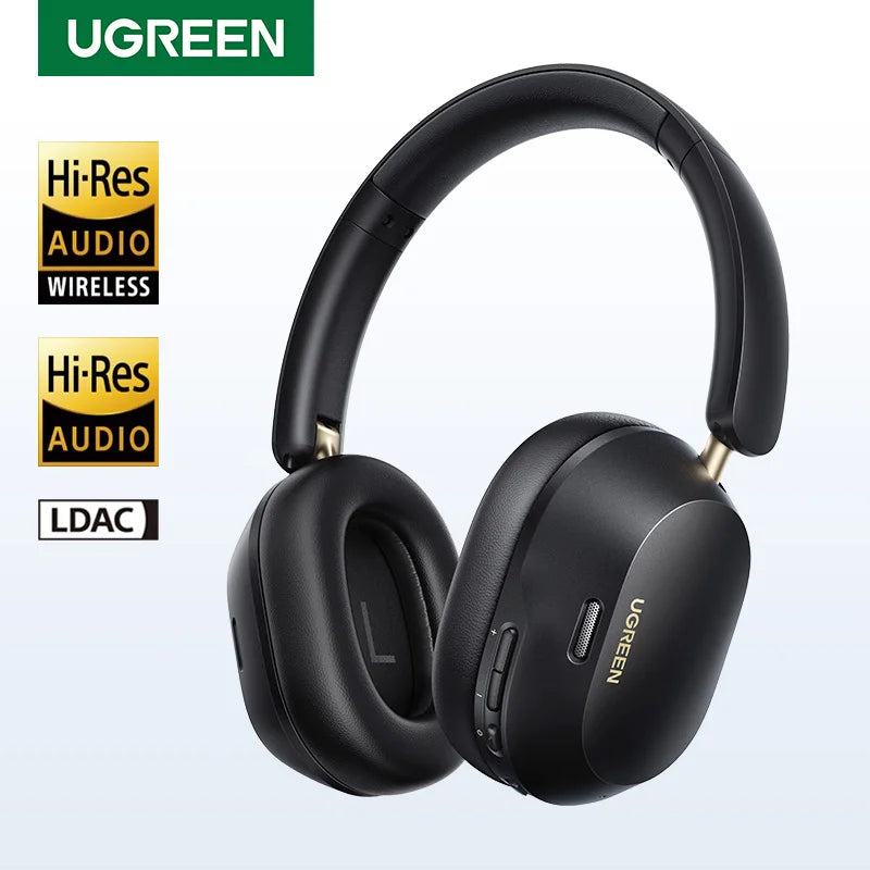 Écouteurs sans fil Bluetooth UGREEN Max5c avec réduction de bruit active ANC 43 dB, audio spatial haute résolution LDAC 75 Hz.