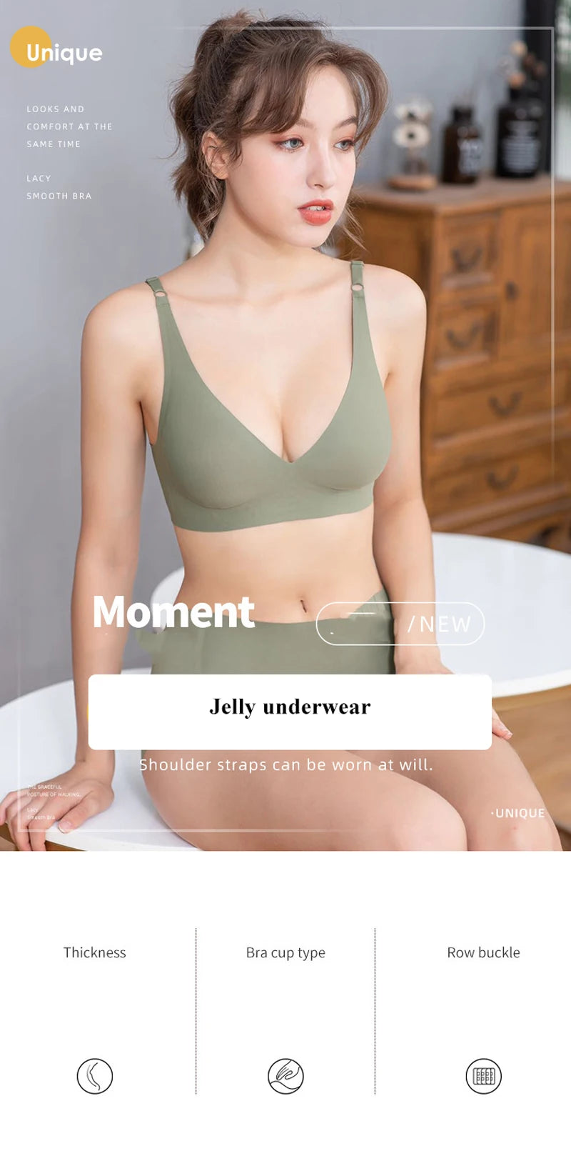 Soutien-gorge sexy sans coutures et sans armatures, soutien-gorge ajustable, sous-vêtements féminins, brassière rembourrée push-up, lingerie intime