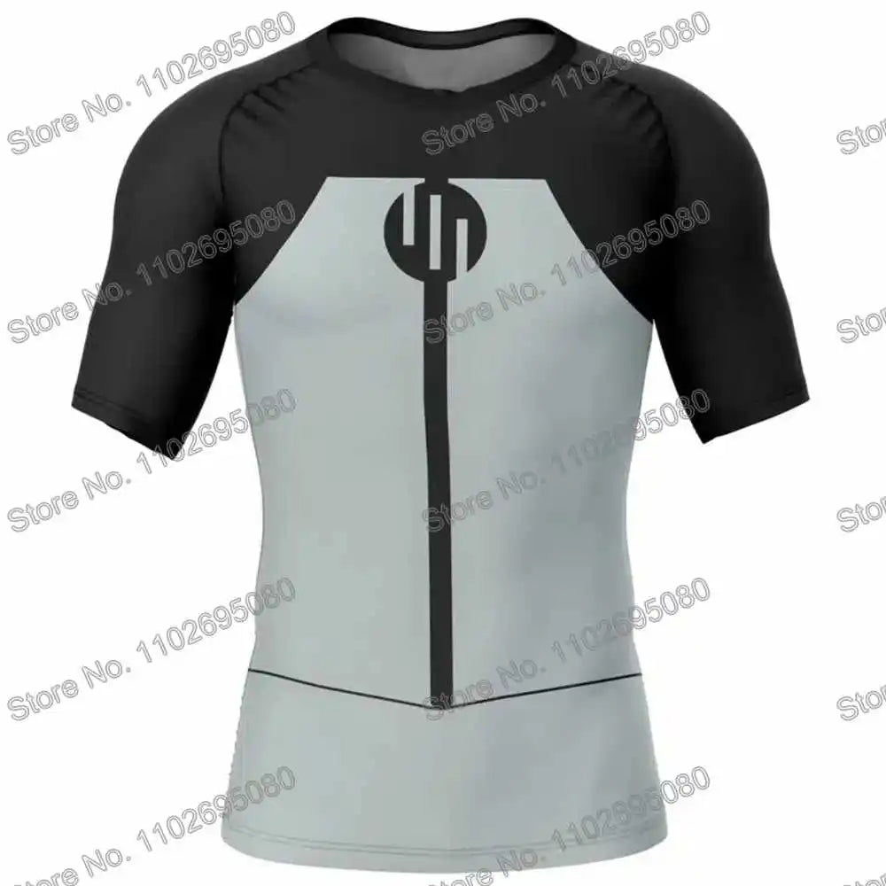 Vêtements de surf Invincible 4 BJJ MMA Rash Guard Homme Manches Courtes T-shirt de plongée Maillot de bain moulant Combinaison de plage d'été Femme GYM