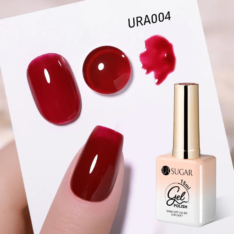 Vernis gel semi-permanent UR SUGAR 15 ml, couleur blanc laiteux translucide, effet gelée, UV, semi-permanent, pour nail art, à dissoudre. Dernière tendance.