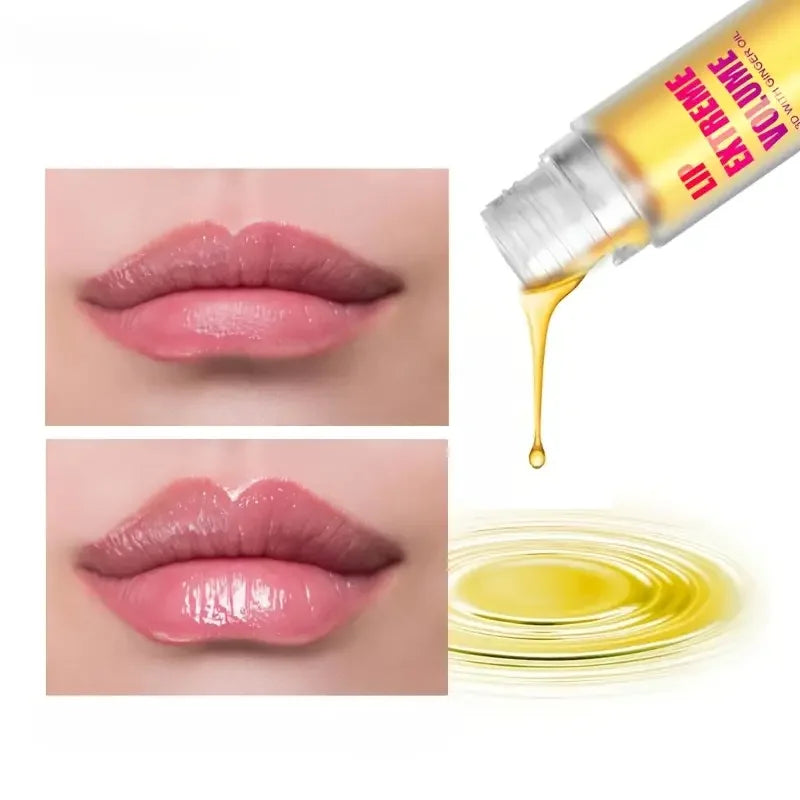 Huile repulpante pour les lèvres gingembre et menthe (1/2 pièce) : sérum volumisant pour des lèvres plus lisses et pulpeuses, pour un look jeune et sexy.