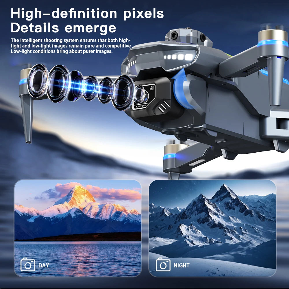 Drone AE19 GPS, écran LCD 4,3", double caméra 8K/4K, rotation à 360° avec détection d'obstacles, 3 options de batterie, quadricoptère radiocommandé professionnel, idéal pour les cadeaux et les voyages.