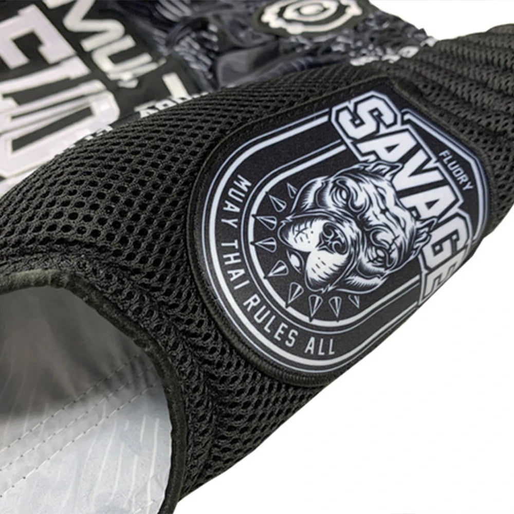 Short de combat FLUORY MMA Muay Thai, pantalon de sport de haute qualité pour enfant, idéal pour l'entraînement de boxe, le kickboxing et le fitness.