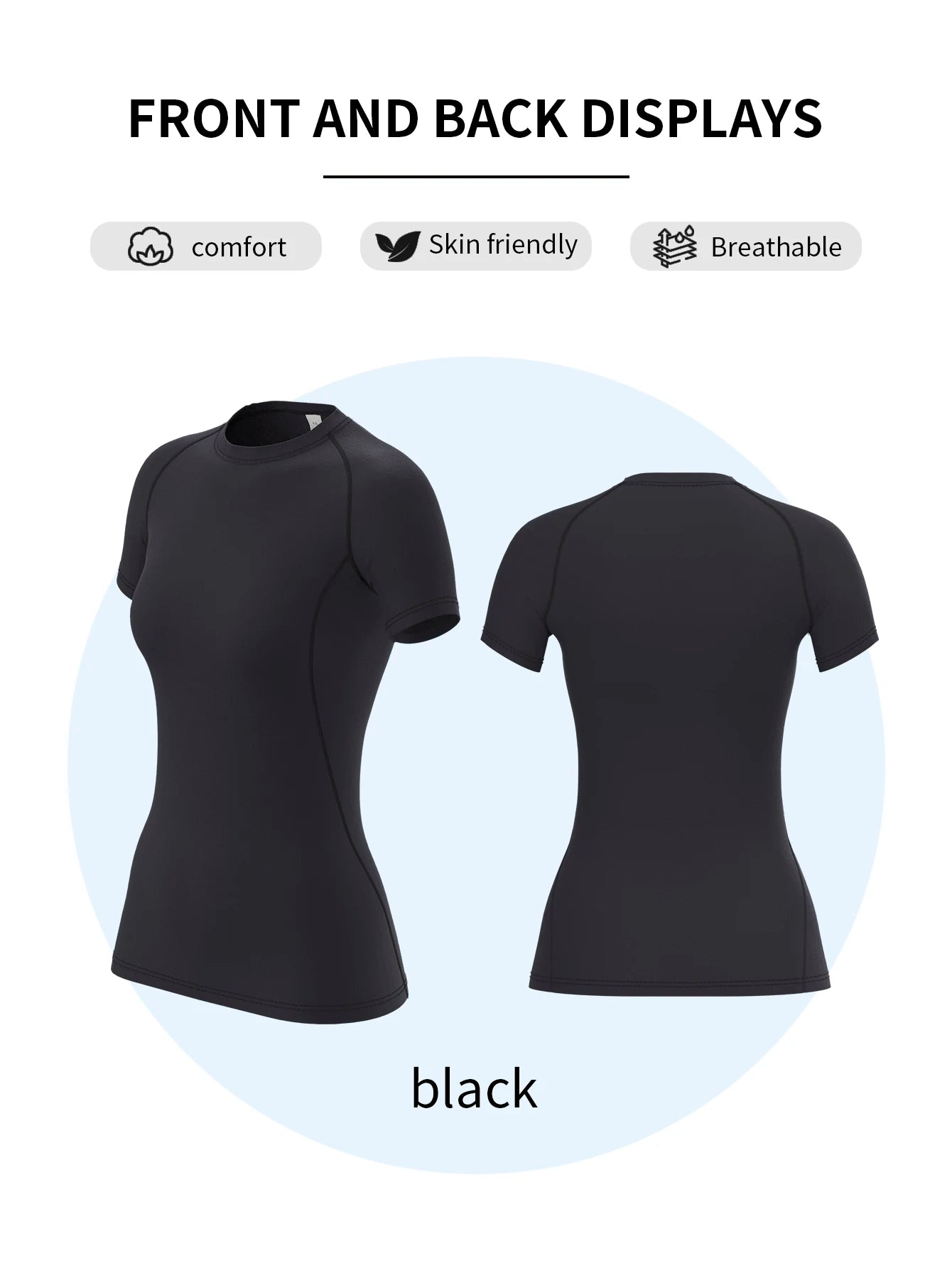 T-shirt de compression pour femme, manches courtes, idéal pour le sport, le yoga et la course à pied, parfait pour l'été et la salle de sport. Ce t-shirt extensible à séchage rapide est idéal pour les séances d'entraînement.