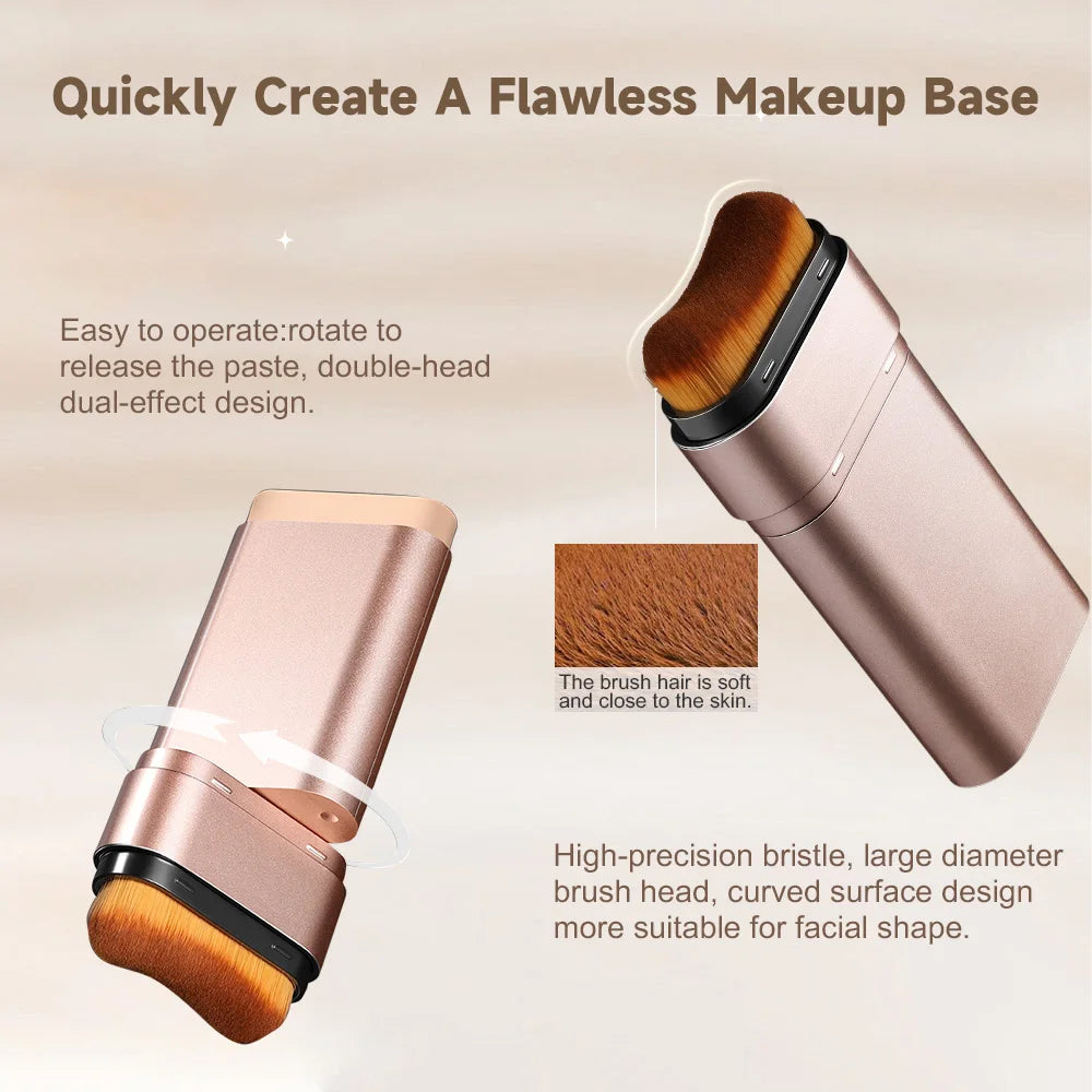 Fond de teint stick double embout Life Girls Watery avec pinceau, maquillage naturel longue tenue et impeccable pour le visage