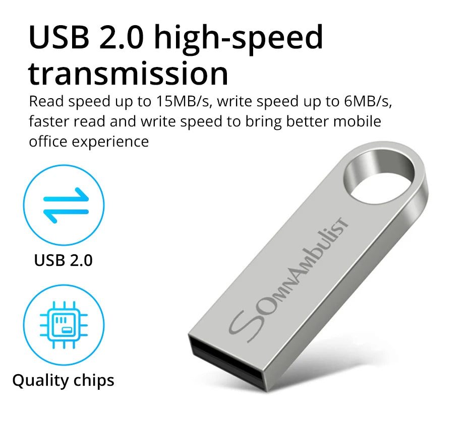 Clé USB SomnAmbulist 32 Go, 64 Go, 128 Go, USB 2.0 haute vitesse pour PC et appareils mobiles ; mini-clé USB 16 Go, 32 Go, 64 Go, 8 Go, 4 Go