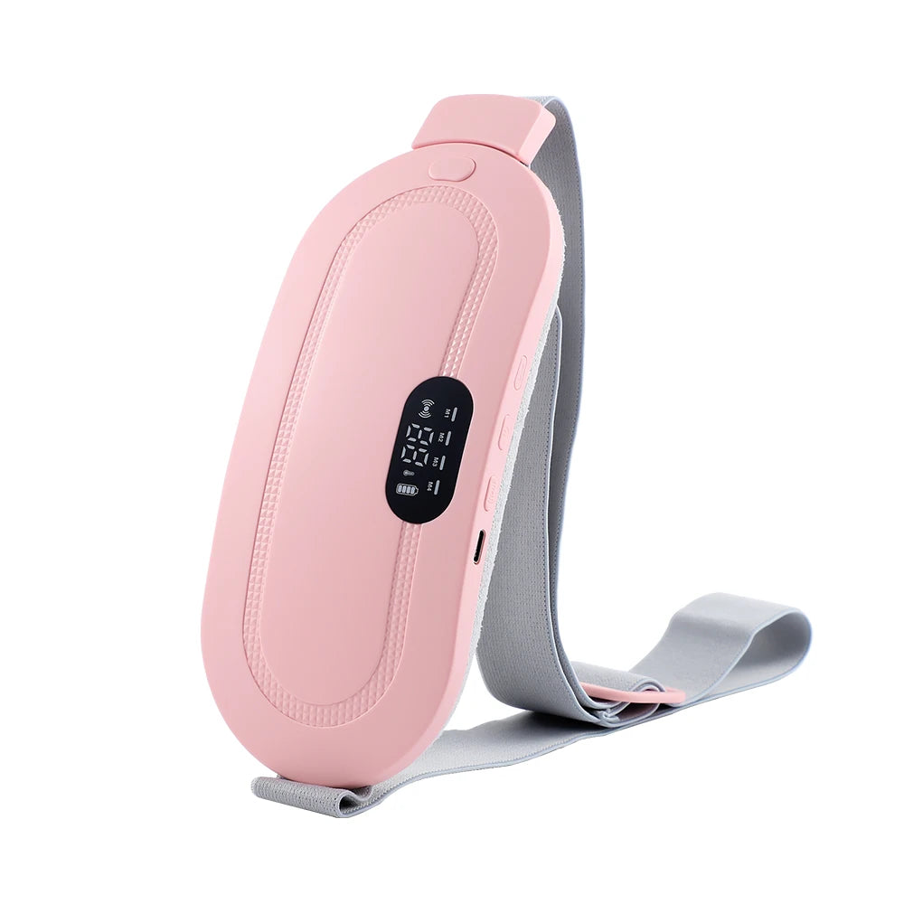 Ceinture chauffante vibrante de massage électrique pour la taille, le ventre et l'abdomen, idéale pour soulager les crampes menstruelles.