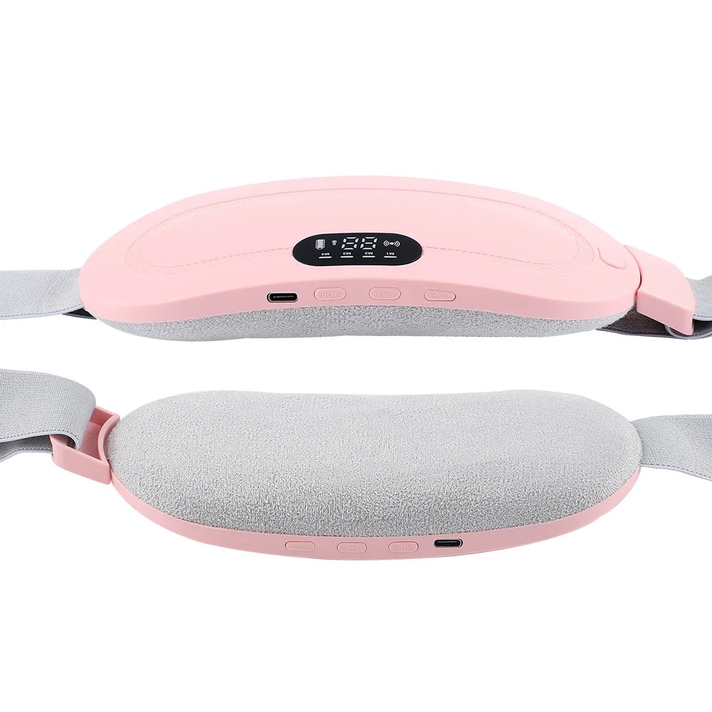 Ceinture chauffante vibrante de massage électrique pour la taille, le ventre et l'abdomen, idéale pour soulager les crampes menstruelles.