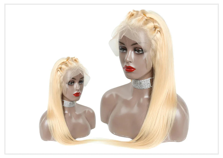 13x4 13x6 360 HD Transparent 613 Honey Blonde Color Lace Front Human Hair Wigs for Women Raw Brazilian Straight Lace Frontal Wig