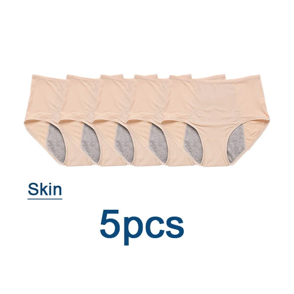 Lot de 5 culottes menstruelles anti-fuites pour femmes, sous-vêtements menstruels sexy, culottes physiologiques imperméables et coupe menstruelle.