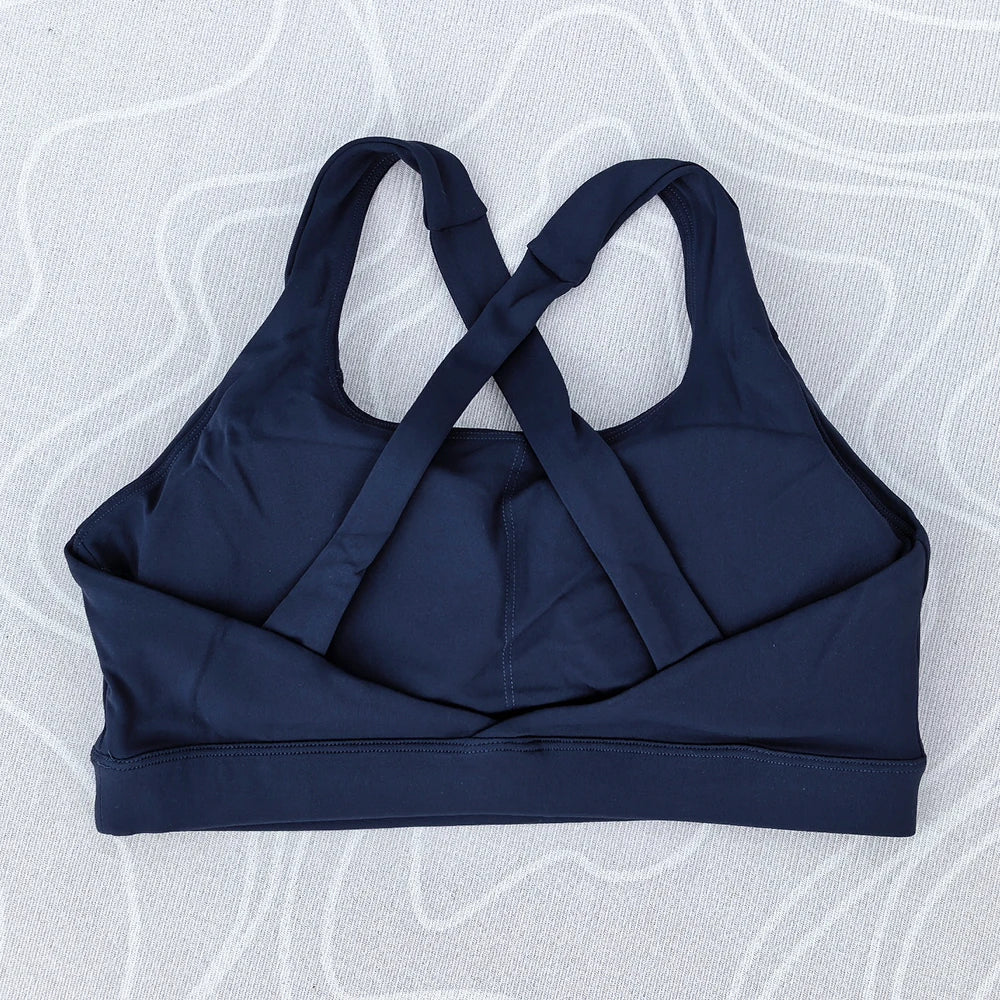 Solid Color Tight Comprehensive Training Women Fitness Bra Cross Back Yoga Underwear Gym Sport Top Hollow Back Push Up Chest Pad