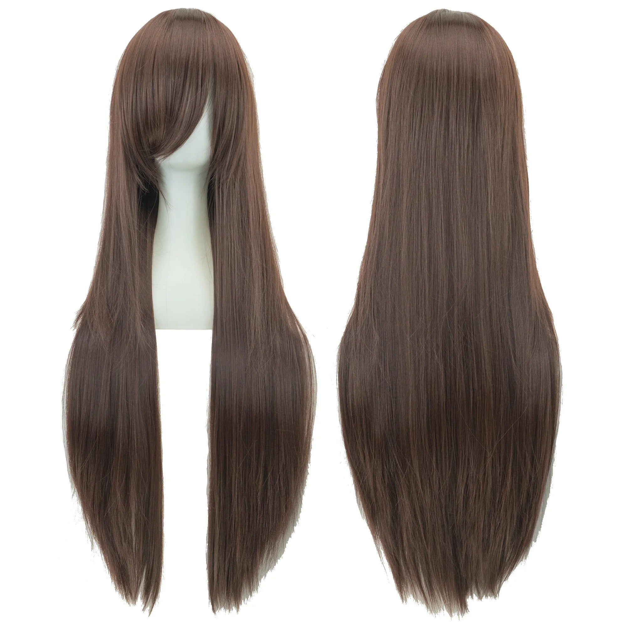 Perruque synthétique Soowee de 80 cm de long, blanche et violette, idéale pour le cosplay, les fêtes et les coiffures noires. Cheveux raides. Postiche pour femme.