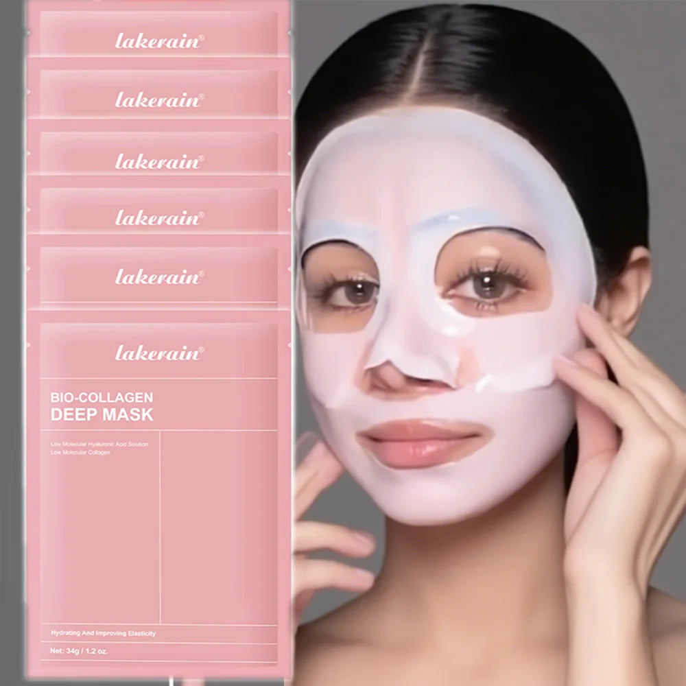 Masque Bio-Collagen Real Deep, supplément de collagène, masque hydrogel hydratant de nuit, améliore l'élasticité, minimise les pores et raffermit