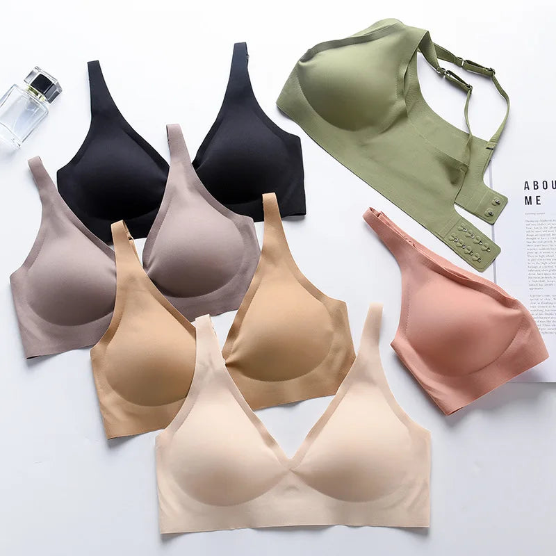 Soutien-gorge sexy sans coutures et sans armatures, soutien-gorge ajustable, sous-vêtements féminins, brassière rembourrée push-up, lingerie intime