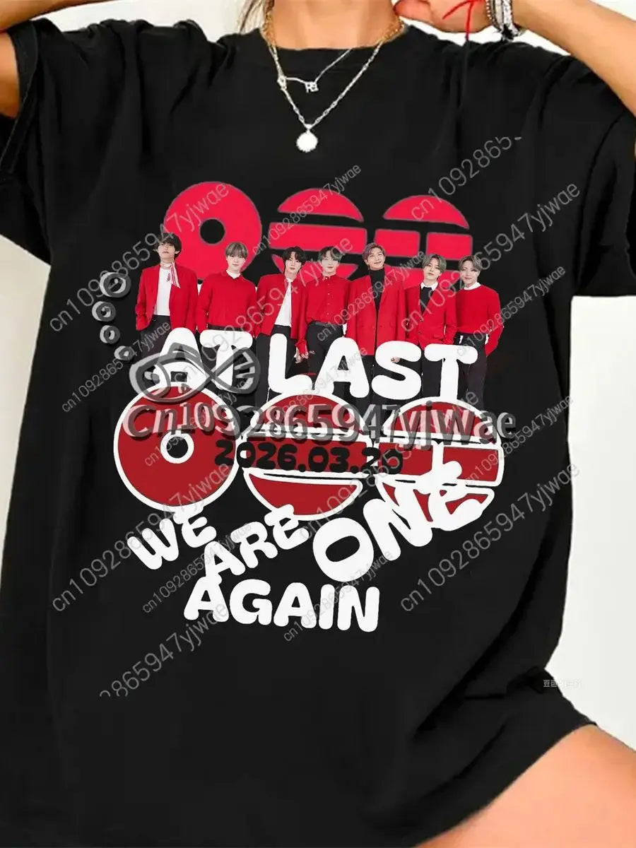 T-shirt « Come Back » 2026, tenue de concert pour la tournée mondiale, cadeau pour les fans d'albums K-pop, haut en coton respirant, t-shirt d'été pour hommes et femmes