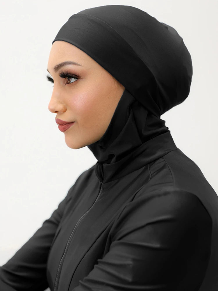 Hijab de bain uni musulman pour femmes, turban instantané pour la plage, séchage rapide, idéal pour l'été.