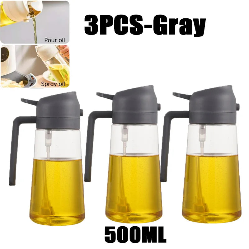 Flacon pulvérisateur d'huile de 200/300/500 ml pour barbecue et cuisson à l'huile d'olive, flacon en plastique, flacon vide pour vinaigre ou pinceau à huile