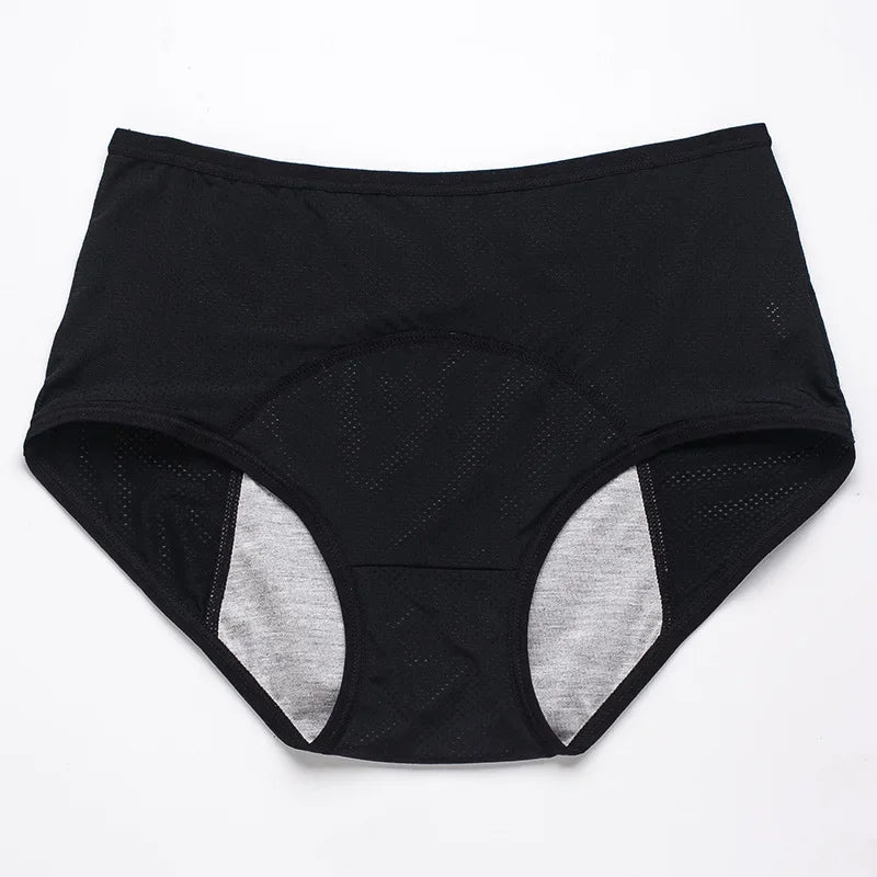 Lot de 2 culottes physiologiques pour femmes, culottes menstruelles anti-fuites, taille mi-haute, en soie glacée.