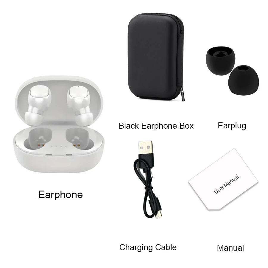 Écouteurs intra-auriculaires Bluetooth sans fil TWS A6S avec réduction de bruit et micro pour Huawei, Xiaomi et Redmi