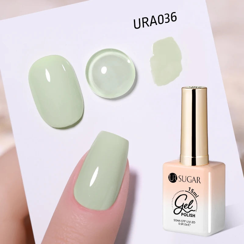 Vernis gel semi-permanent UR SUGAR 15 ml, couleur blanc laiteux translucide, effet gelée, UV, semi-permanent, pour nail art, à dissoudre. Dernière tendance.