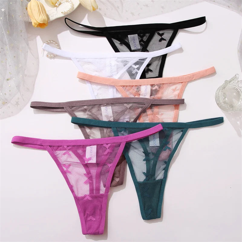 Lot de 4 culottes bikini en dentelle pour femme, strings sexy, tailles S à XL, sous-vêtements confortables dos nageur, lingerie sexy 2022